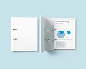Konfektionierter Aktenordner mit individuell bedrucktem Ordnerdeckel – professionelle Ordnerlösung für Präsentationen, Ablage und Unternehmensunterlagen