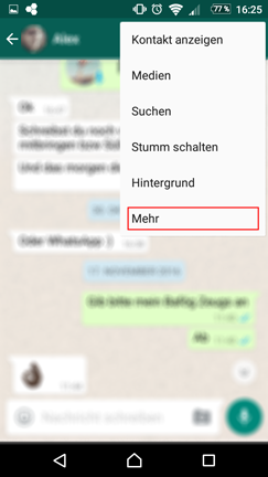 WhatsApp Einstellungen Mehr WhatsApp Einstellungen Mehr