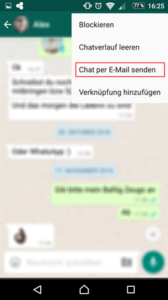 WhatsApp Chat per E-Mail senden WhatsApp Chat per E-Mail senden