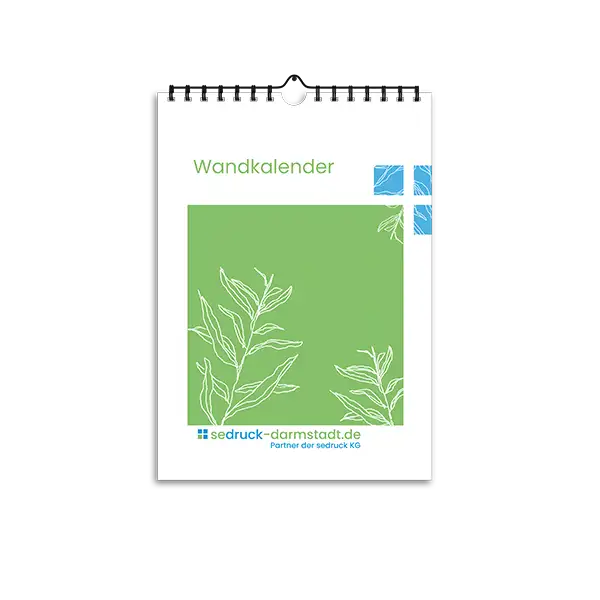 Kalender mit Drahtringbindung und Aufhängung
