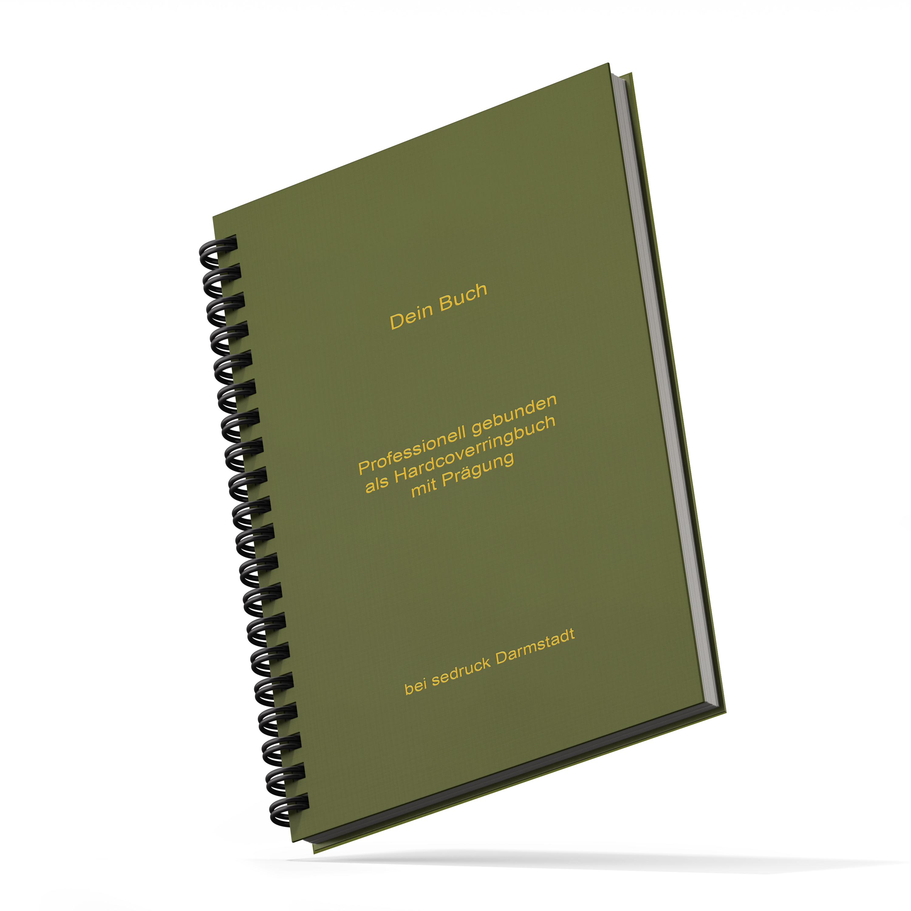 Hardcover-Drahtringbuch in olivgrün