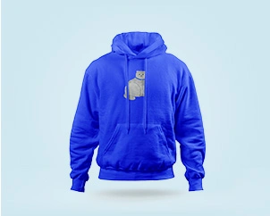 Blauer Hoodie mit Katzen-Motiv