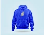 Blauer Hoodie mit Katzen-Motiv